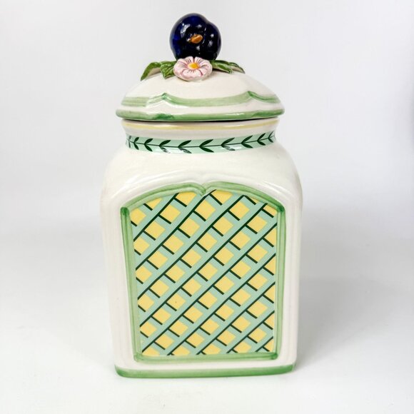 Villeroy and Boch French Garden Prunus Domestica Plum Porcelain Canister Jar - Picture 2 of 8